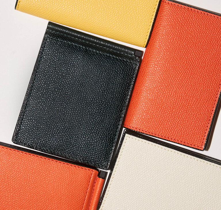 Valextra leather wallets and card case in various colours